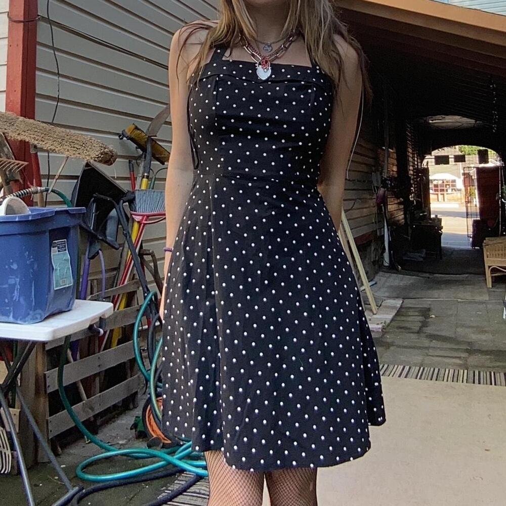 Halterneck rockabilly polkadot dress